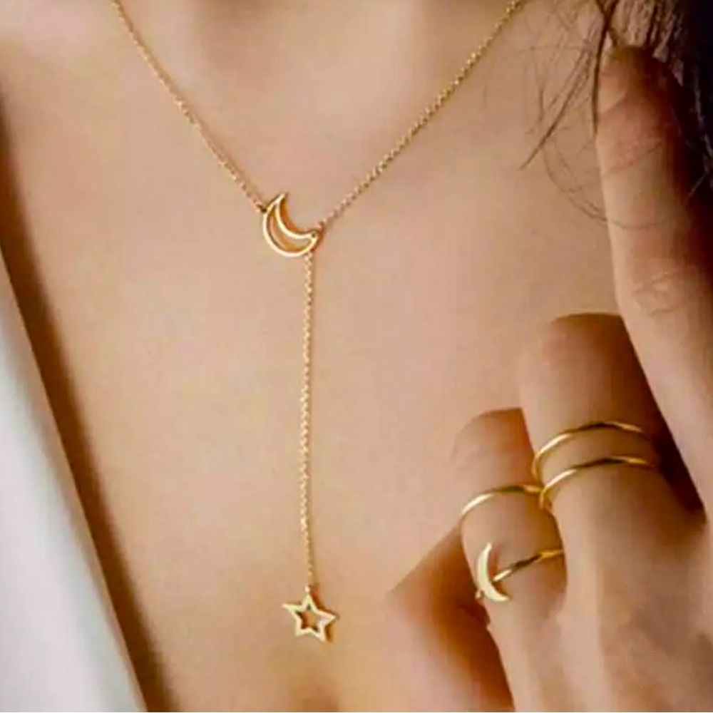 Dainty Moon & Star Necklace